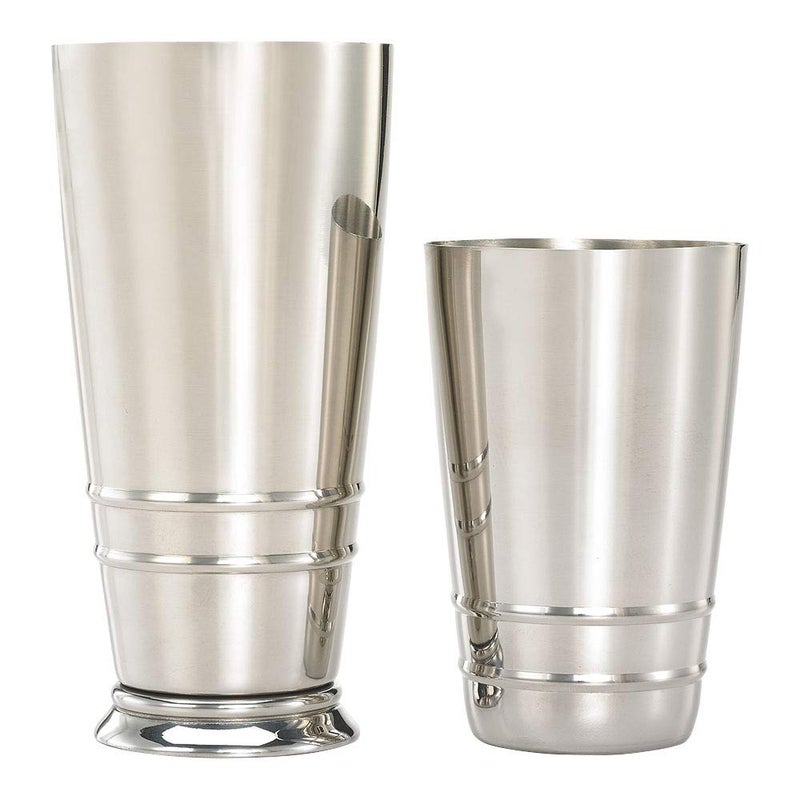 Barfly Cocktail Tin, Set (18 oz and 28 oz), Stainless Steel w/embossed ribs - Image 1